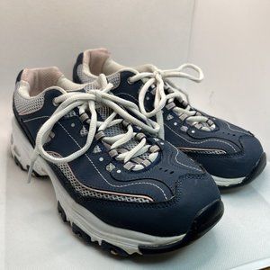 Woman's Skechers D'Lites Athletic Sneaker Shoes Blue & Pink Size 8 SN11860Ew